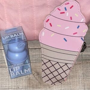Ice Cream Themed Set w/Lip Balm & Pink Ice Cream Change Purse